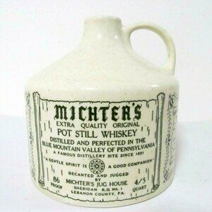 Empty Michters Pot Still Whiskey Ceramic Jug Without Cork Made in USA